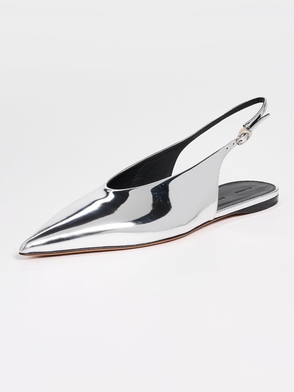 PROENZA SCHOULER Slash Flat Slingbacks Silver 36